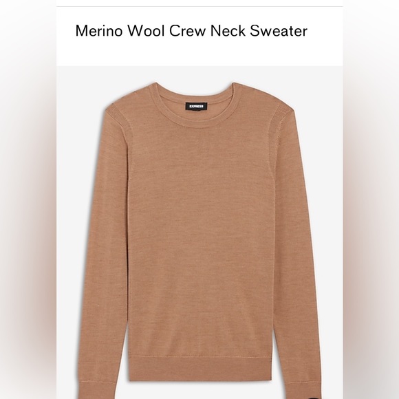 Nwt - express merino wool crew neck sweater size xxl color camel - Picture 7 of 10